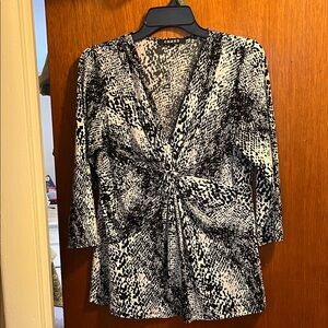 Chaus Monochrome Animal Print Blouse